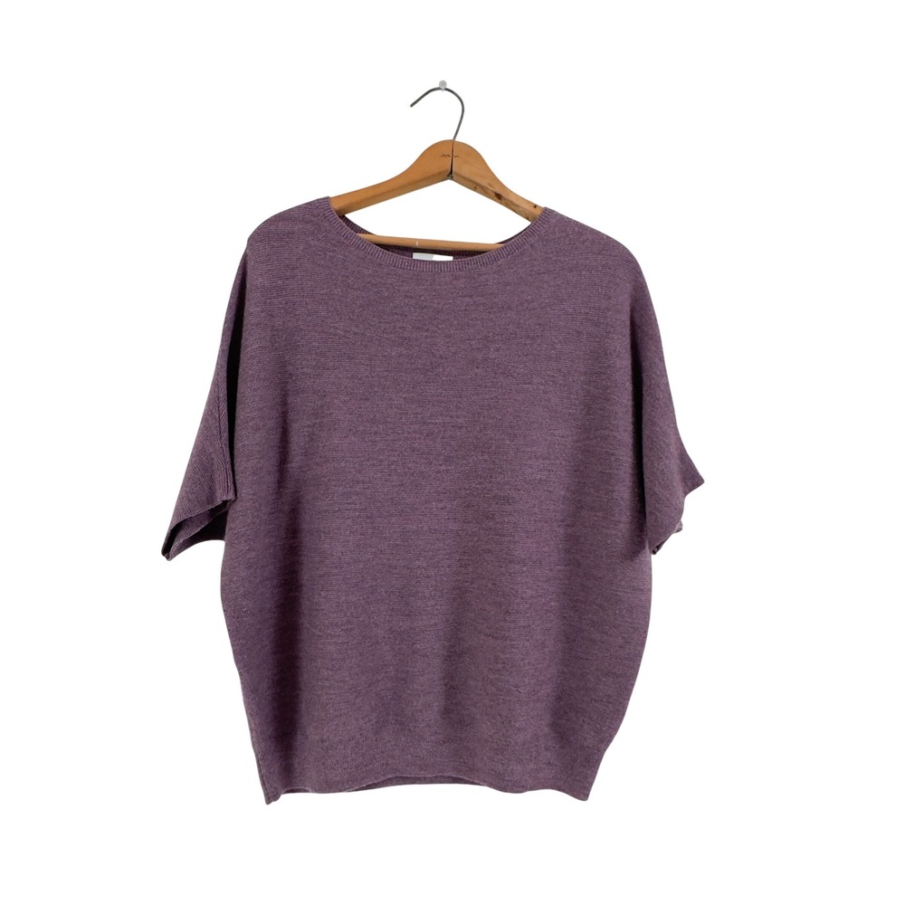 The Reset Short Sleeve Sweater Purple 100% Wool - S/M